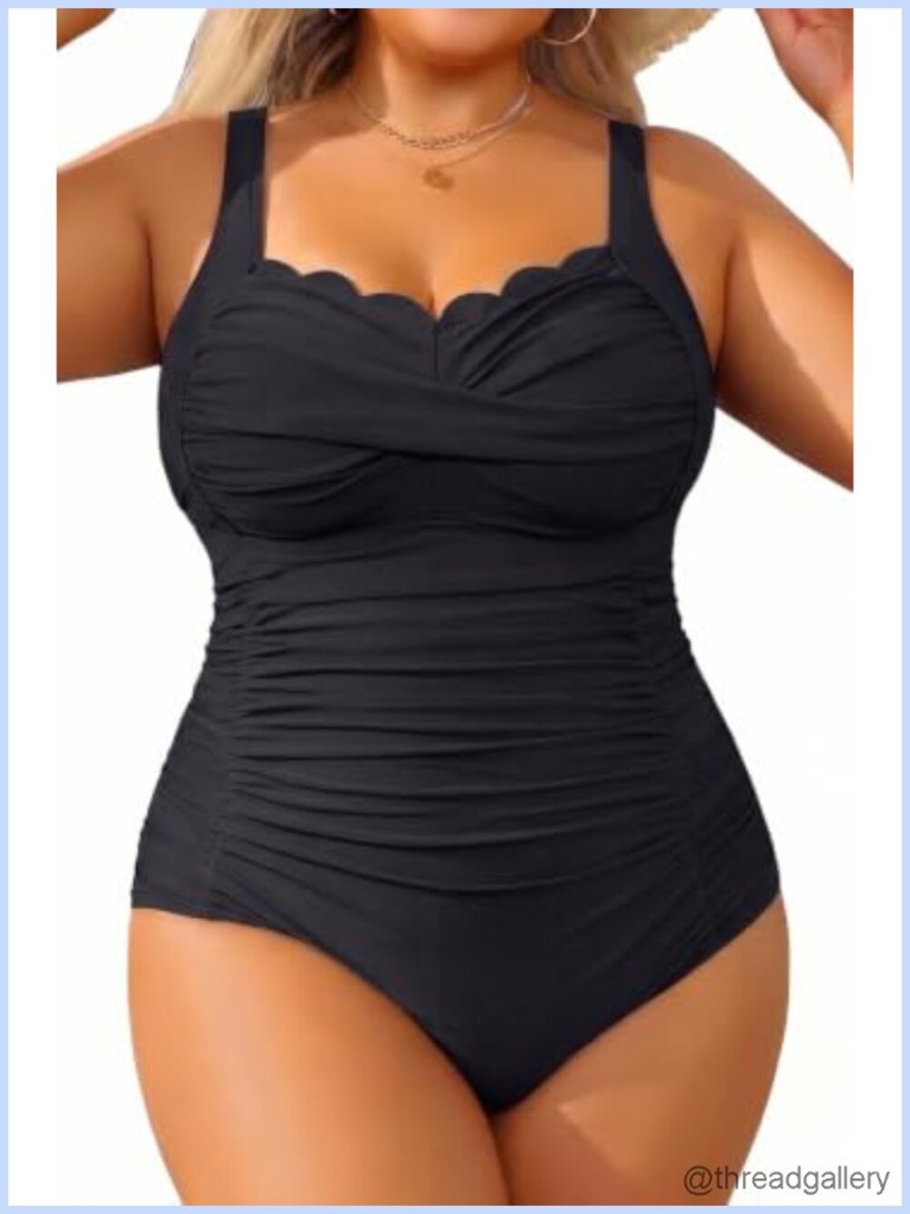Plus Size One Piece Swimsuit Tummy Control Full Coverage Bathing Suit Adjustable